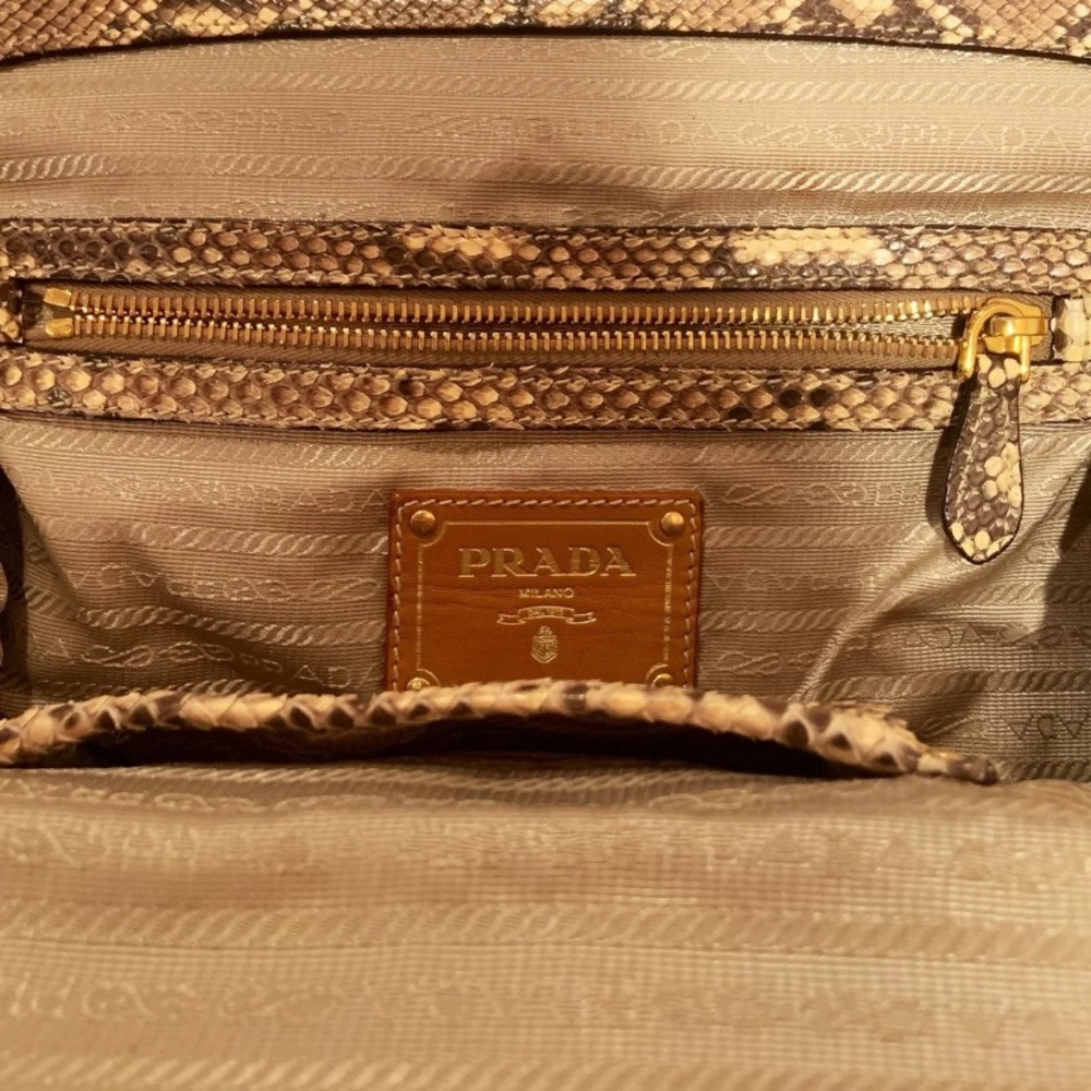 💯Authentic Prada Python Paglia Raffia Style Purse - Picture 9 of 14